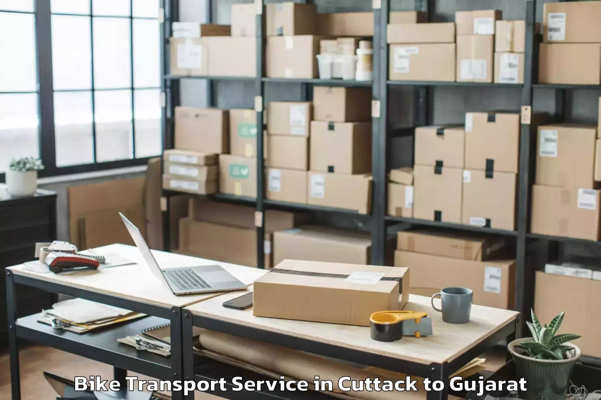 Cuttack to Cept University Ahmedabad Bike Transport